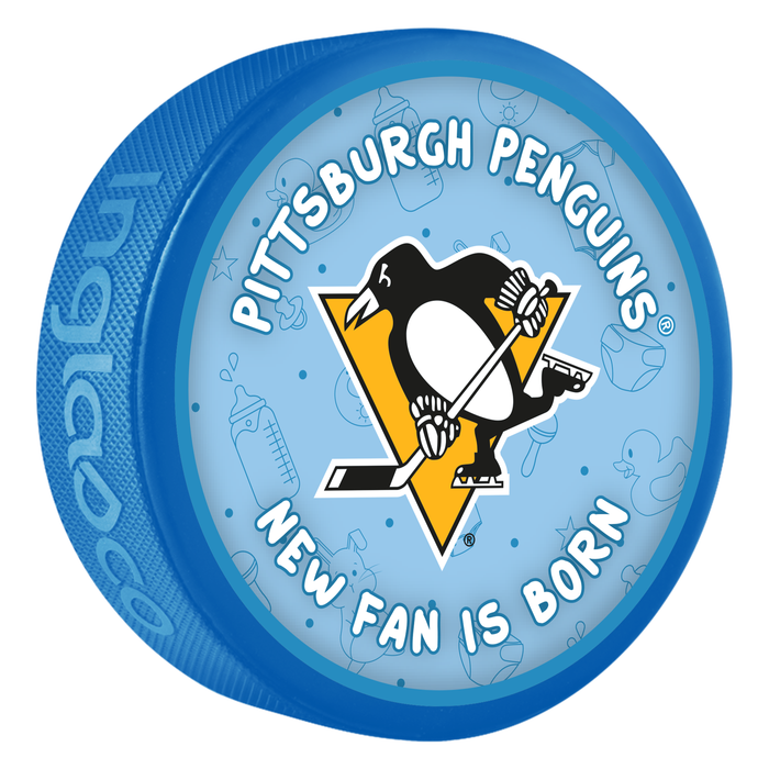 NHL Pittsburgh Penguins New Fan is Born Blue Souvenir Puck