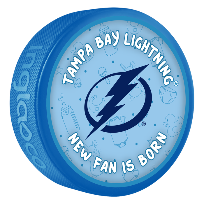NHL Tampa Bay Lightning New Fan is Born Blue Souvenir Puck