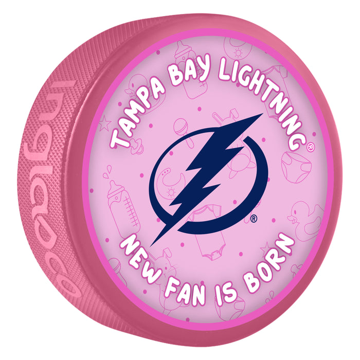 NHL Tampa Bay Lightning New Fan is Born Pink Souvenir Puck