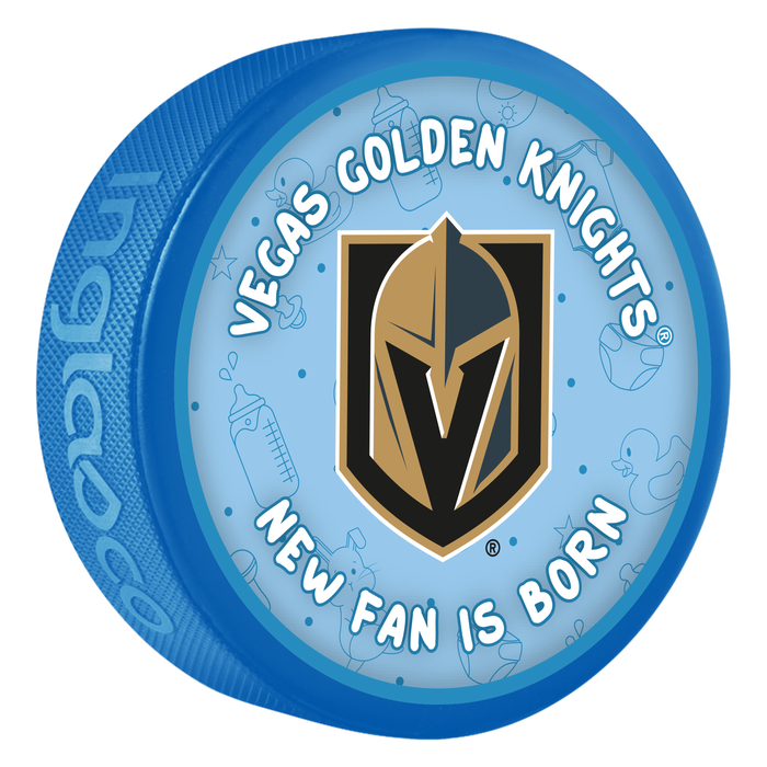 NHL Vegas Golden Knights New Fan is Born Blue Souvenir Puck