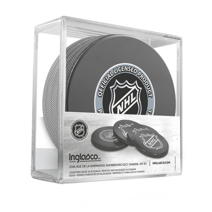 Lot de 4 sous-verres en forme de palet des Carolina Hurricanes, champions de la Coupe Stanley 2026