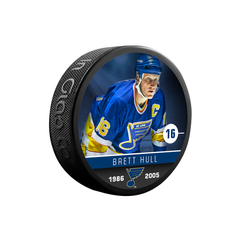 Rondelle de hockey NHLAA Alumni Brett Hull St. Louis Blues Souvenir Collector