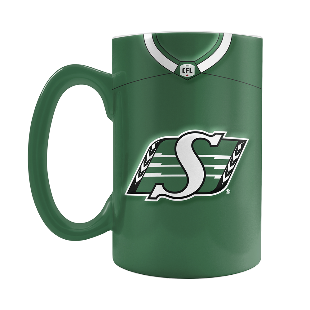 CFL Saskatchewan Roughriders Jersey Style Sculpted Mug (20 oz)