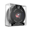NHL Columbus Blue Jackets Officially Licensed 2024-25 Team Game Hockey Puck Design- In Cube