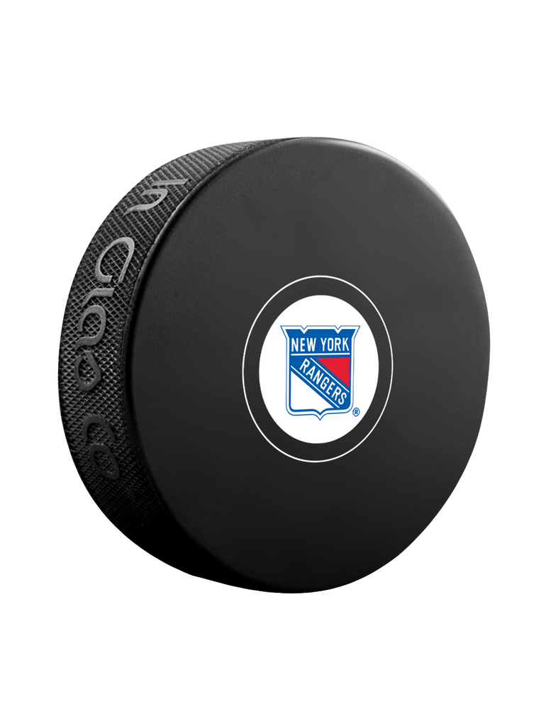 2023 NHL Stanley Cup Playoffs New York Rangers Official Game Hockey Puck  w/Cube