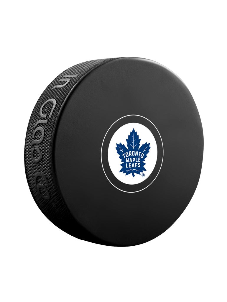<transcy>Rondelle de hockey souvenir autographe officiel des Maple Leafs de Toronto de la LNH</transcy>