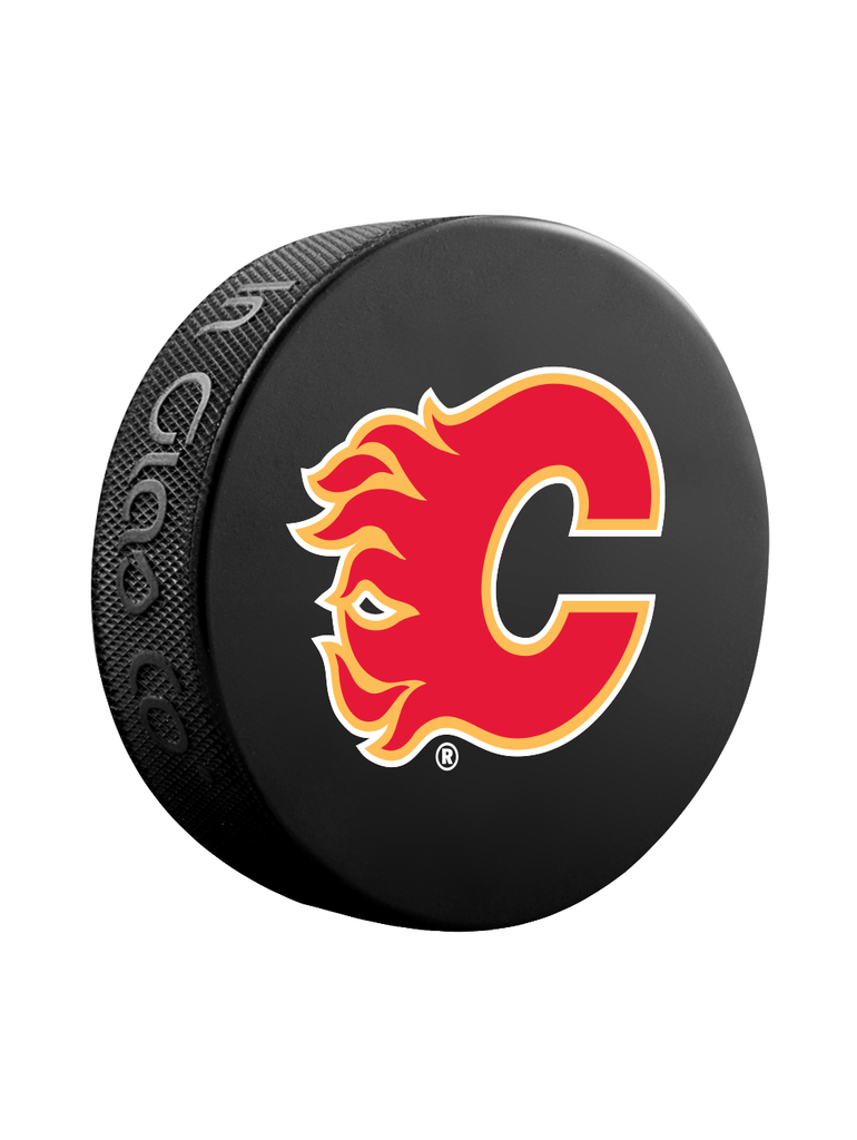 NHL Calgary Flames Stitch Souvenir Collector Hockey Puck – Inglasco Inc.