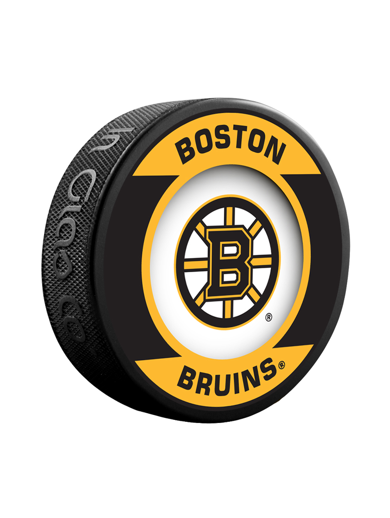 <transcy>Rondelle de hockey de collectionneur de souvenirs rétro des Bruins de Boston de la LNH</transcy>