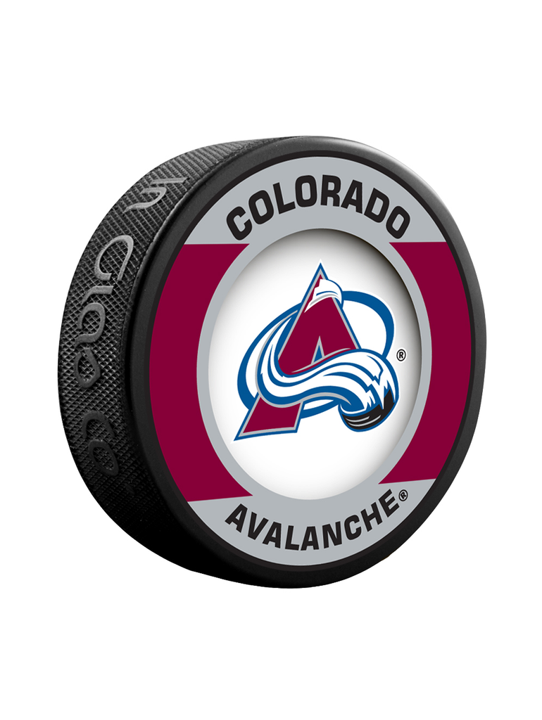 Colorado Avalanche Unsigned Inglasco Reverse Retro Logo Hockey Puck