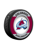 <transcy>Rondelle de hockey de collectionneur de souvenirs rétro de l'Avalanche du Colorado de la LNH</transcy>