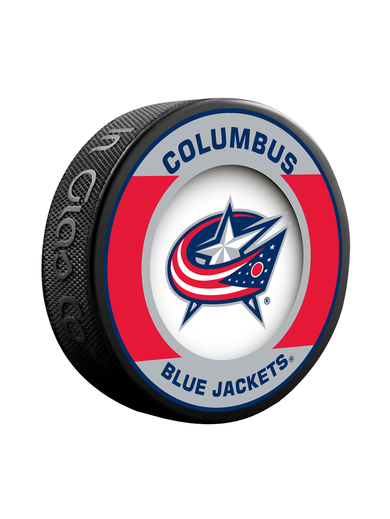 <transcy>Rondelle de hockey de collectionneur de souvenirs rétro des Blue Jackets de Columbus de la LNH</transcy>