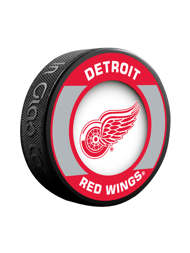 <transcy>Rondelle de hockey de collectionneur de souvenirs rétro des Red Wings de Detroit de la LNH</transcy>