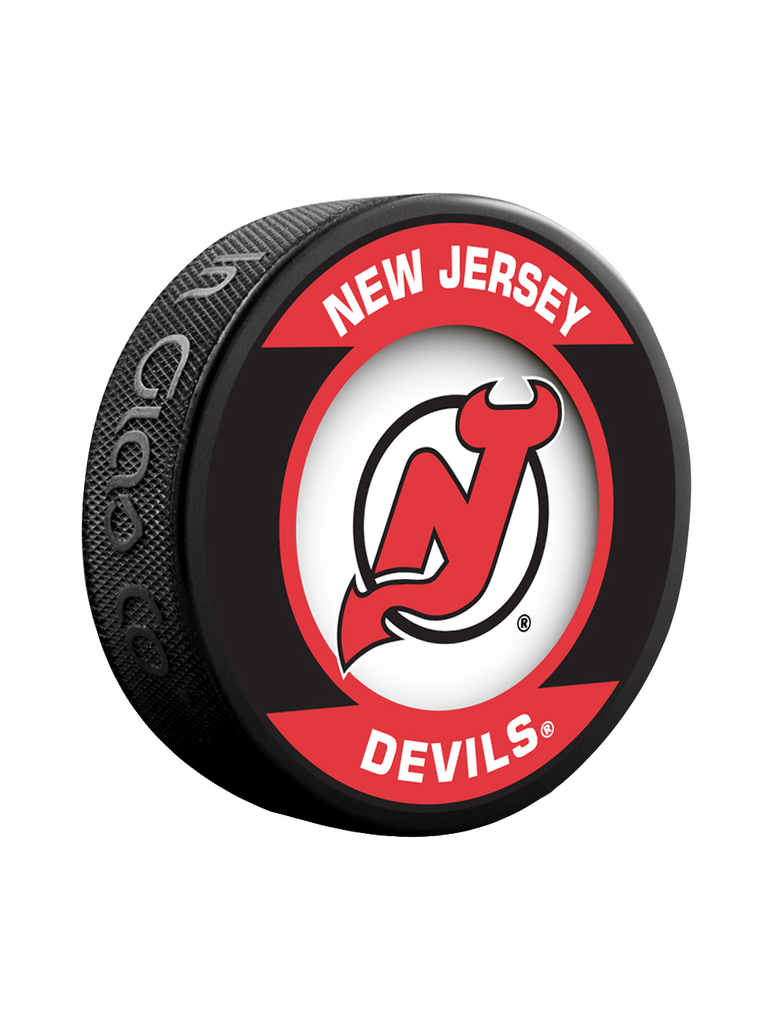 <transcy>Rondelle de hockey de collectionneur de souvenirs rétro des Devils du New Jersey de la LNH</transcy>
