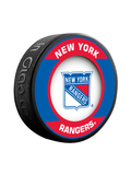 <transcy>Rondelle de hockey de collectionneur de souvenirs rétro des Rangers de New York de la LNH</transcy>