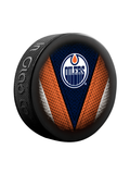 <transcy>Rondelle de hockey de collectionneur de souvenirs Stitch des Oilers d'Edmonton de la LNH</transcy>