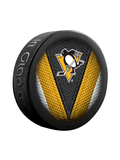 <transcy>Rondelle de hockey de collectionneur de souvenirs Stitch des Penguins de Pittsburgh de la LNH</transcy>