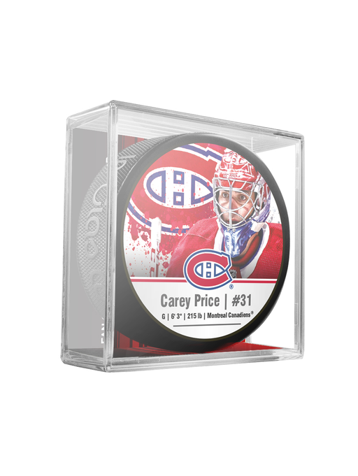 NHLPA Carey Price #31 Montreal Canadiens Souvenir Hockey Puck In Cube