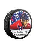 <transcy>AJLNH Alex Ovechkin # 8 Rondelle de hockey souvenir des Capitals de Washington dans un cube</transcy>