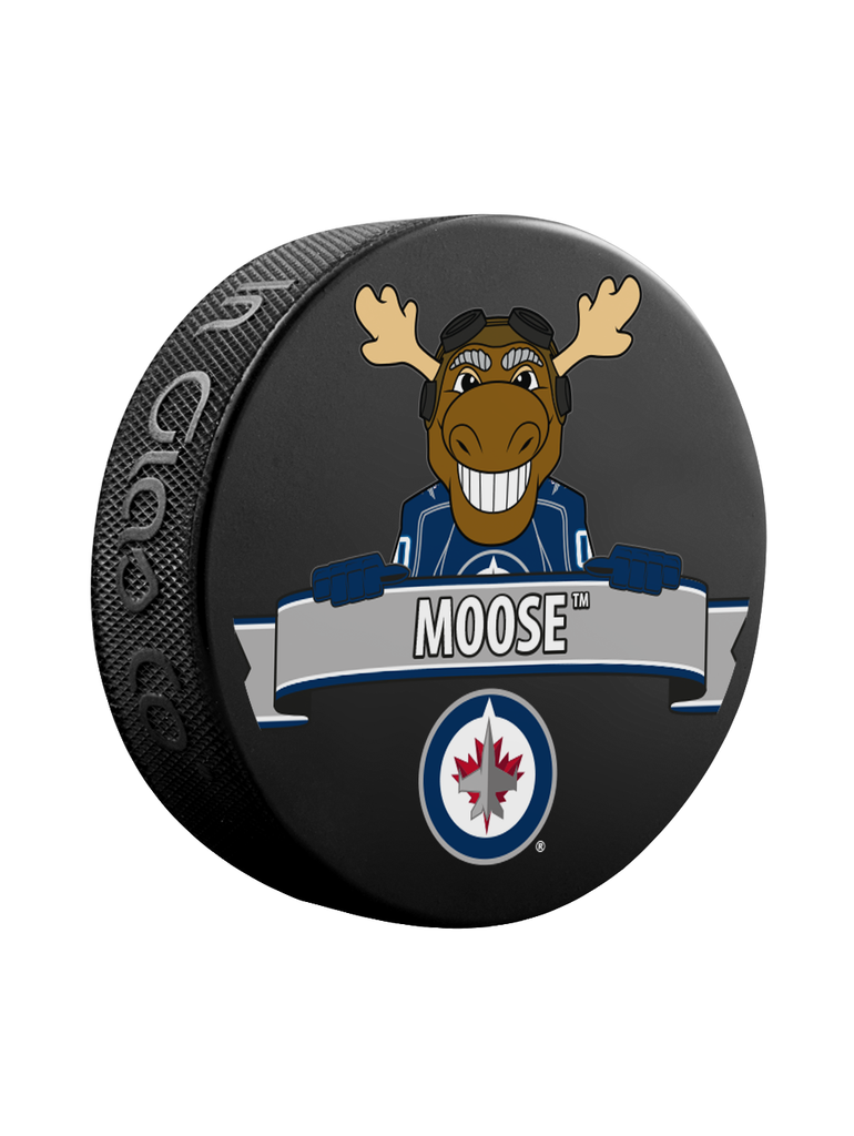 <transcy>Rondelle de hockey souvenir mascotte des Jets de Winnipeg de la LNH</transcy>
