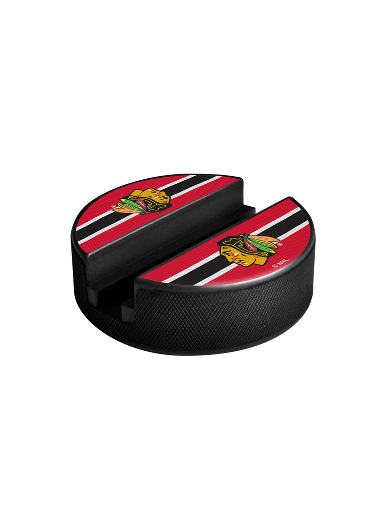 <transcy>Support d'appareil multimédia pour rondelle de hockey des Blackhawks de Chicago de la LNH</transcy>