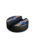 <transcy>Support d'appareil multimédia pour rondelle de hockey des Oilers d'Edmonton de la LNH</transcy>