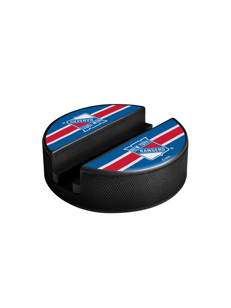 <transcy>Support d'appareil multimédia pour rondelle de hockey des Rangers de New York de la LNH</transcy>