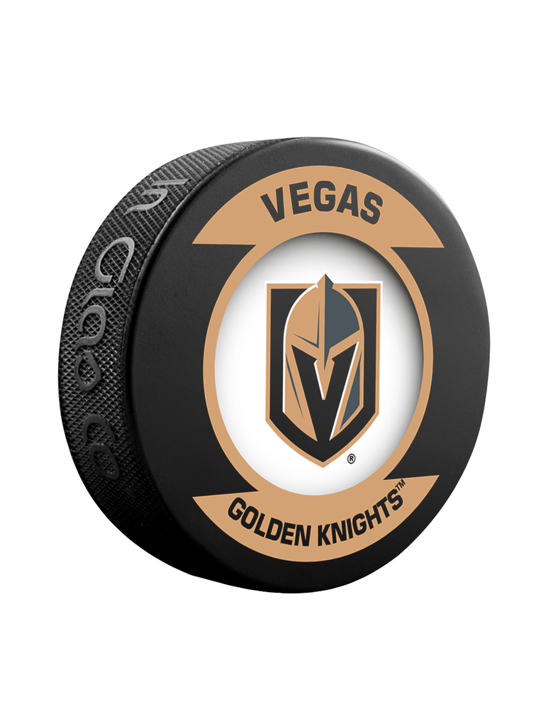 <transcy>Rondelle de hockey de collectionneur de souvenirs rétro des Golden Knights de Vegas de la LNH</transcy>