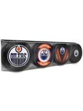 <transcy>Lot de 4 rondelles de hockey souvenir des Oilers d'Edmonton de la LNH</transcy>