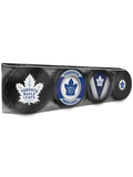 <transcy>Paquet de 4 rondelles de hockey souvenir des Maple Leafs de Toronto de la LNH</transcy>