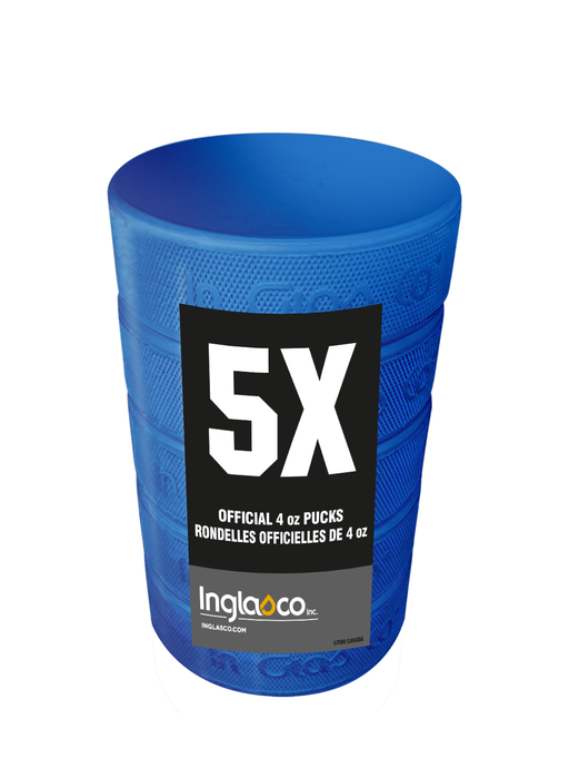 Blue 4oz Junior Hockey Pucks 5-Pack
