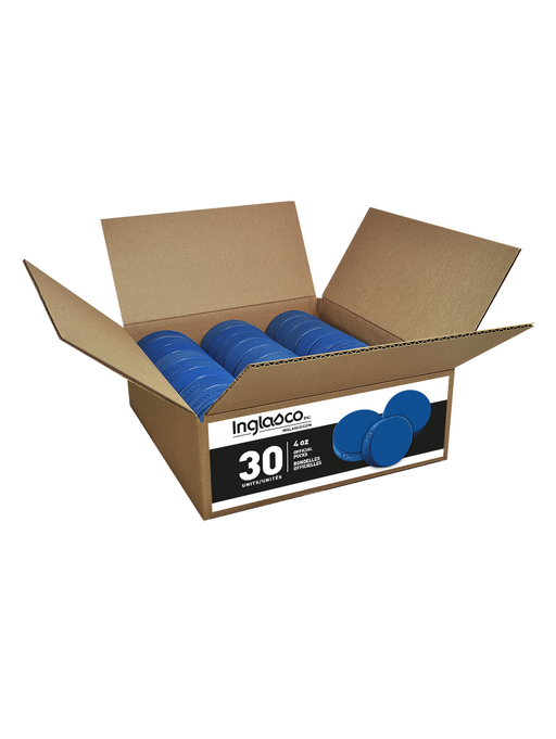 Box Of 30 Blue Junior 4oz Hockey Pucks