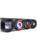 <transcy>Paquet de 4 rondelles de hockey souvenir des Rangers de New York de la LNH</transcy>