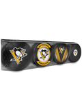 <transcy>Lot de 4 rondelles de hockey souvenir des Penguins de Pittsburgh de la LNH</transcy>