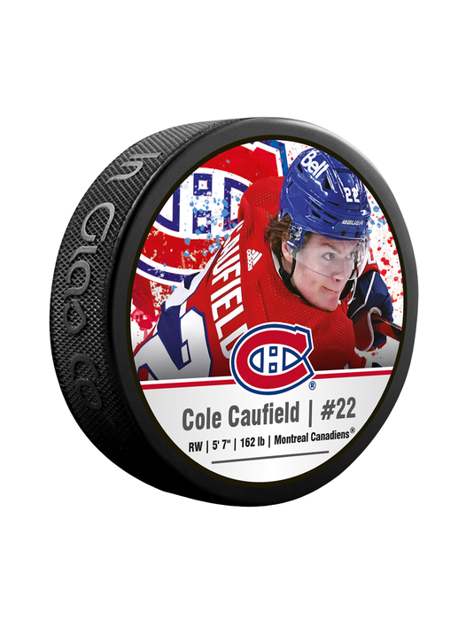 NHLPA Cole Caufield #22 Montreal Canadiens Souvenir Hockey Puck In Cube
