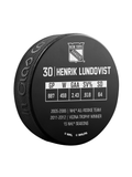 NHLPA Henrik Lundqvist # 30 New York Rangers 2021 Retraite Souvenir Rondelle- en Cube