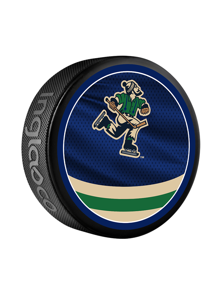 Inglasco Vancouver Canucks Official Retro Logo Puck w/NHL Team