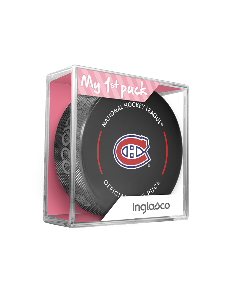 <transcy>Rondelle de hockey officielle des Canadiens de Montréal de la LNH en cube - Nouveau fan rose</transcy>