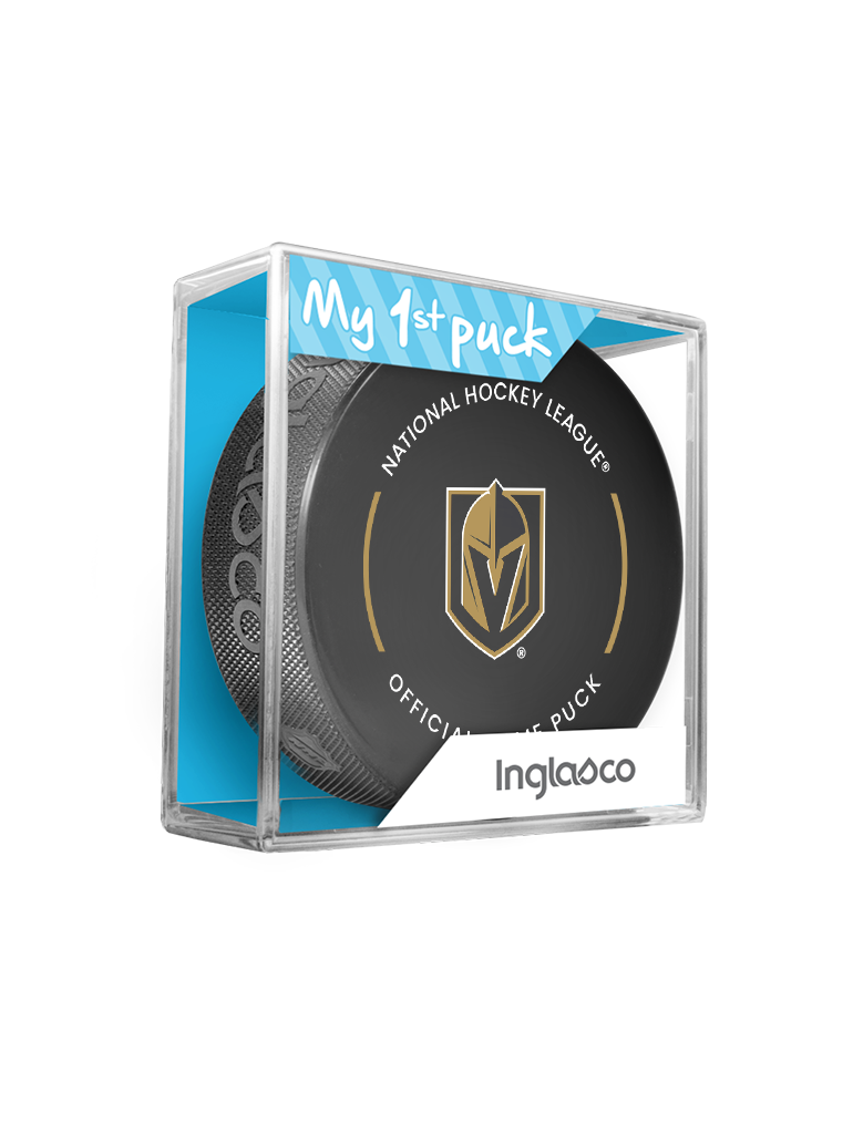 NHL Vegas Golden Knights Officially Licensed 2023-2024 Team Game Puck Design In Cube - New Fan Blue