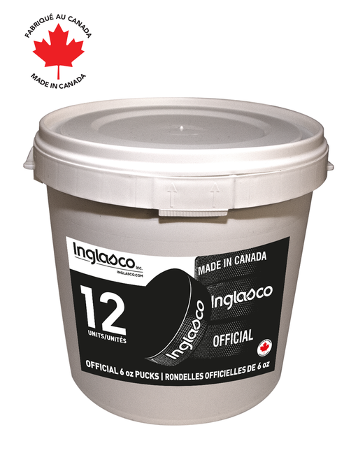 Bucket Of 12 Official Canadian Pro 6oz Hockey Pucks