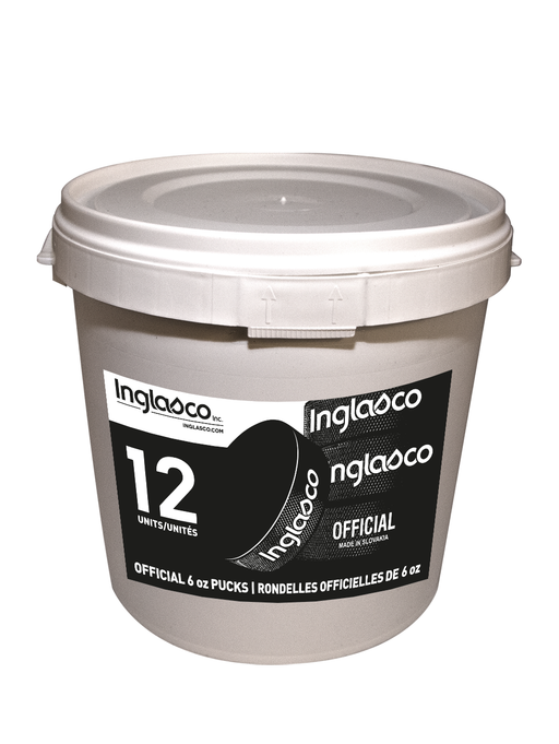 Bucket Of 12 Official Slovakian 6oz Hockey Pucks