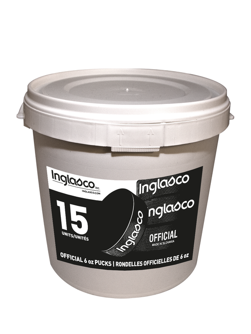 Bucket Of 15 Official Slovakian 6oz Hockey Pucks
