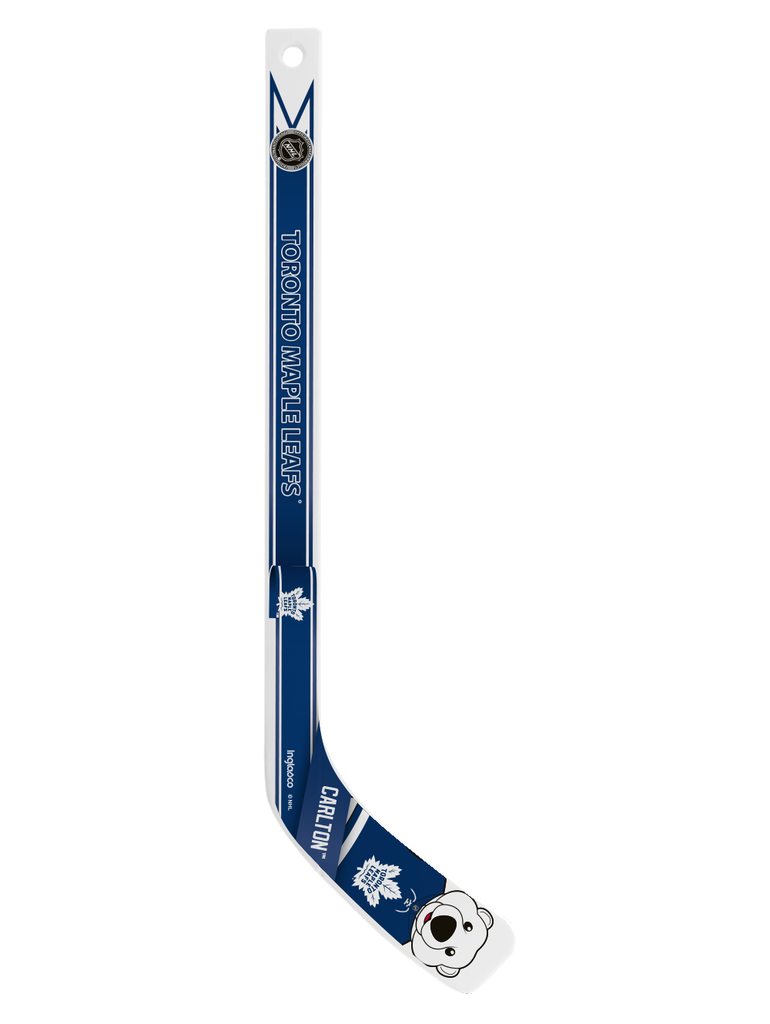 <transcy>Mini bâton de joueur en plastique blanc mascotte des Maple Leafs de Toronto de la LNH</transcy>