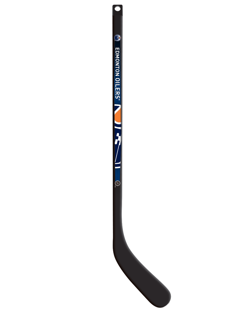 <transcy>Mini bâton de joueur en plastique des Oilers d'Edmonton de la LNH - Courbe à gauche</transcy>