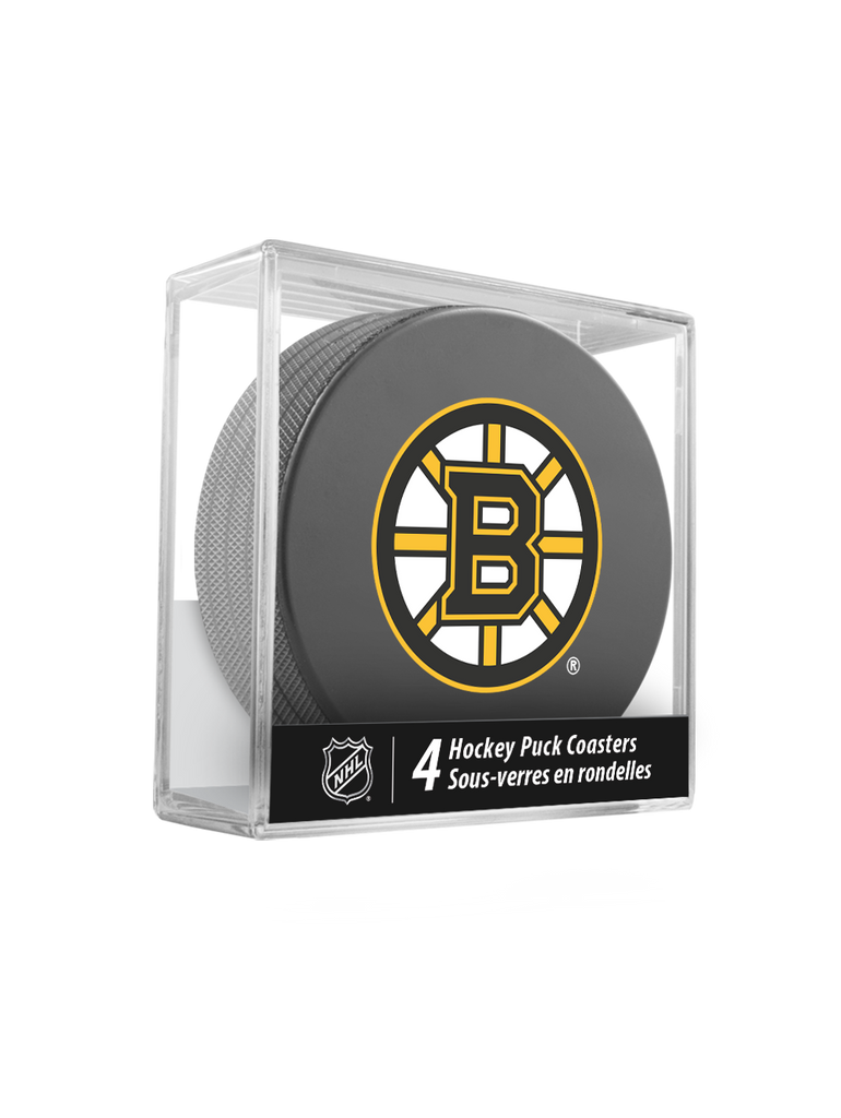 <transcy>Sous-verres NHL Boston Bruins Hockey Puck (paquet de 4) en cube</transcy>