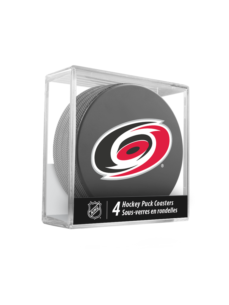 NHL Carolina Hurricanes Hockey Puck Drink Coasters (4-Pack) In Cube