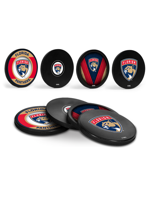 <transcy>Sous-verres NHL Florida Panthers Hockey Puck (paquet de 4) en cube</transcy>