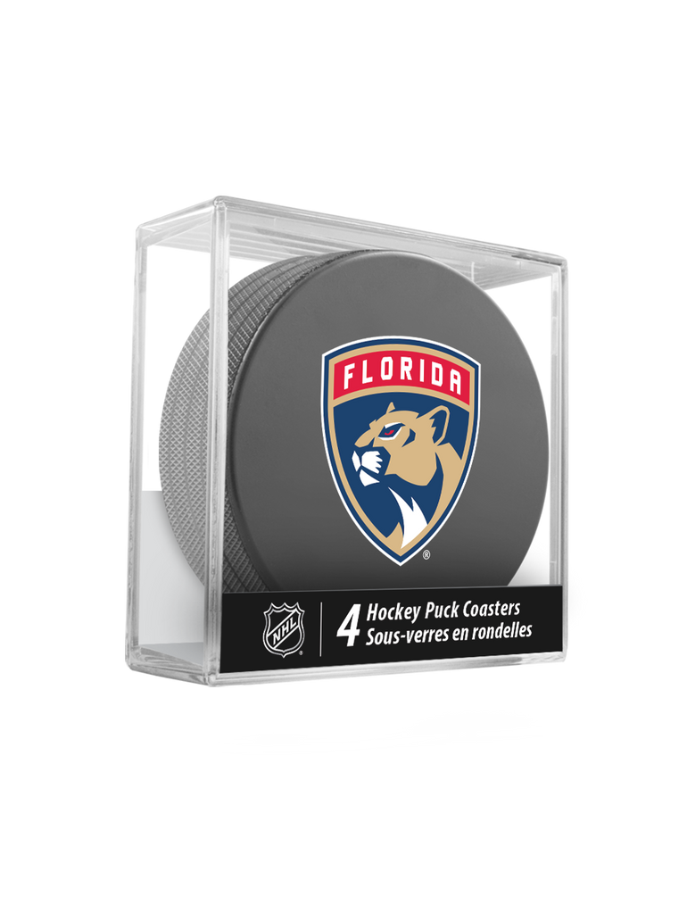 NHL Florida Panthers Hockey Puck Drink Coasters (4-Pack) In Cube