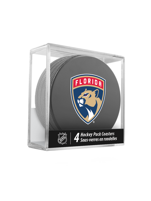 NHL Florida Panthers Hockey Puck Drink Coasters (4-Pack) In Cube