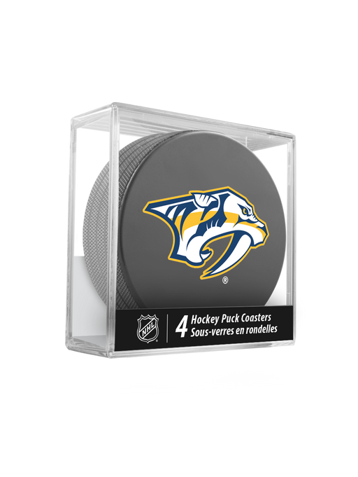 NHL Nashville Predators Hockey Puck Drink Coasters (4-Pack) In Cube