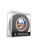 NHL New York Islanders Hockey Puck Drink Coasters (4-Pack) In Cube